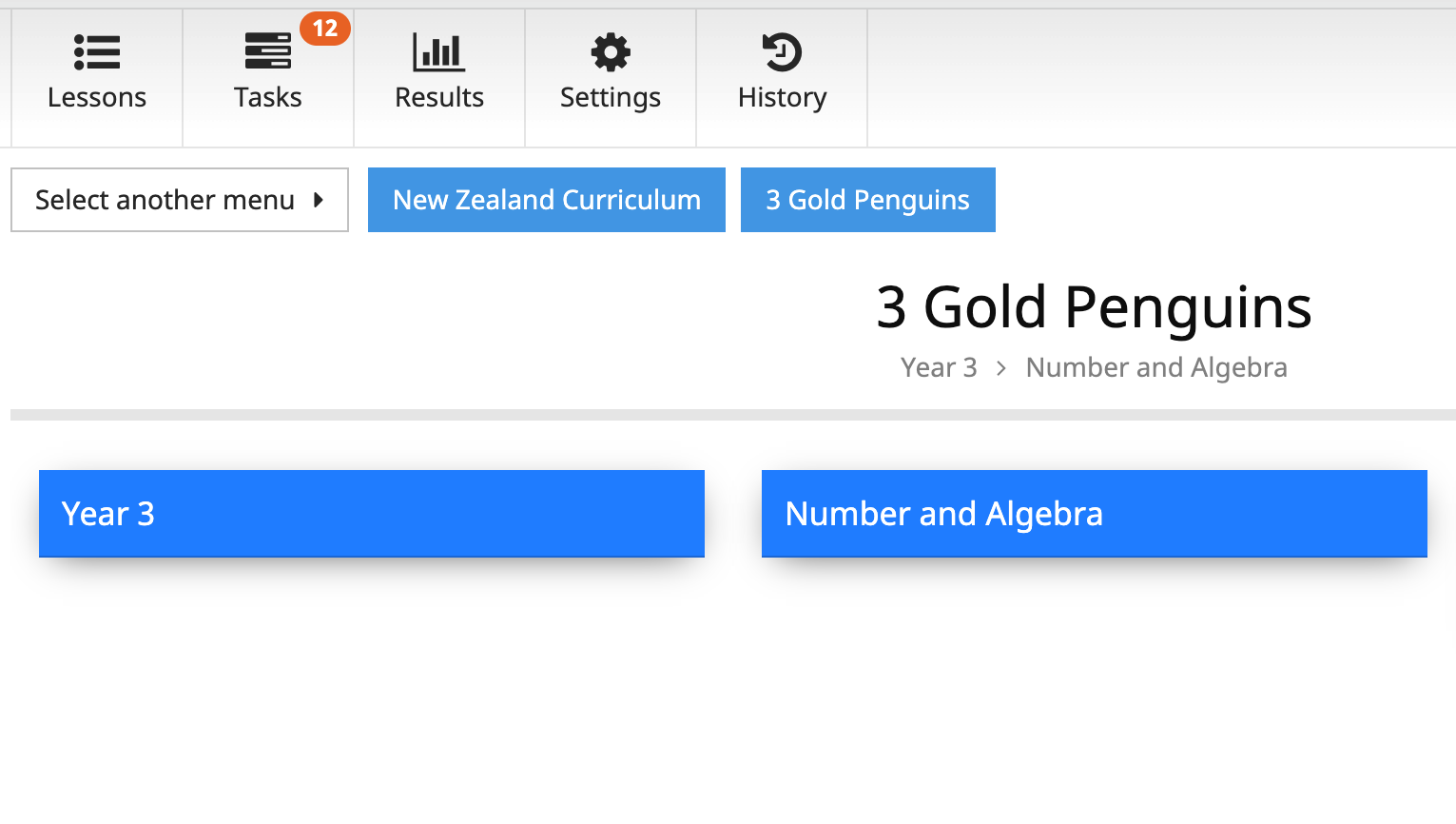 Curriculum settings