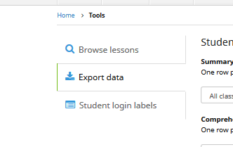 Export data