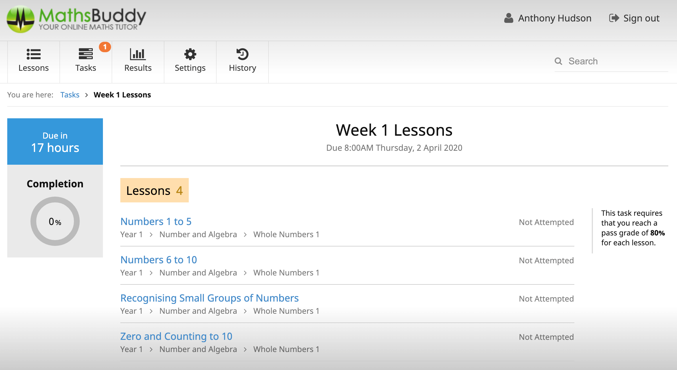 What the student sees