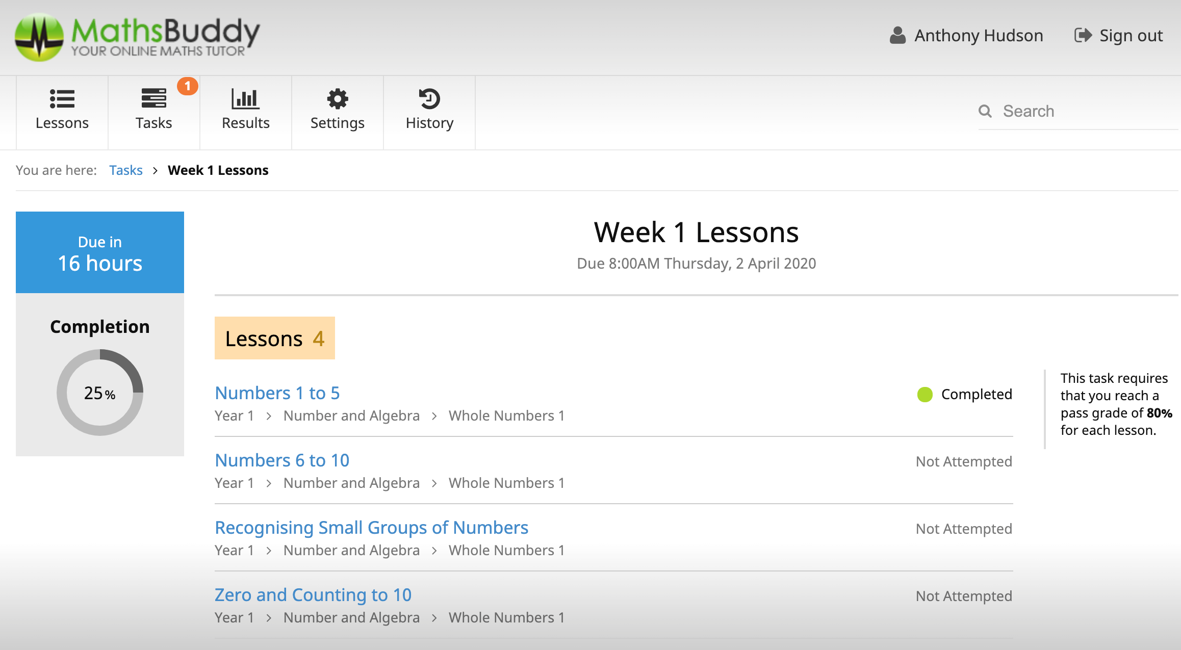 What the student sees